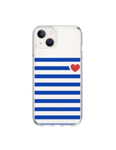 Cover iPhone 15 Mariniere Cuore Amore Trasparente - Jonathan Perez