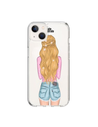 Coque iPhone 15 Blonde Don't Care Transparente - kateillustrate