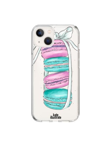 Cover iPhone 15 Macarons Rosa Menta Trasparente - kateillustrate