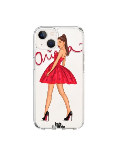 Coque iPhone 15 Ariana Grande Chanteuse Singer Transparente - kateillustrate