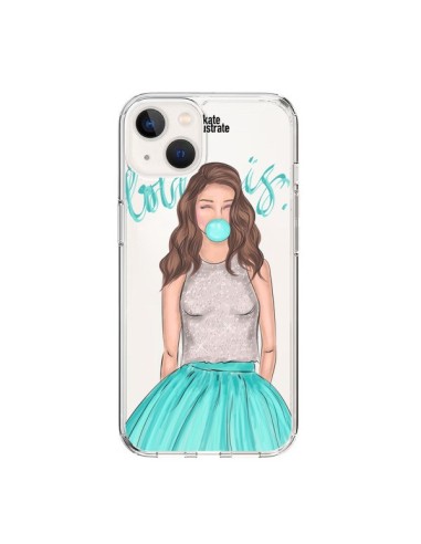 Coque iPhone 15 Bubble Girls Tiffany Bleu Transparente - kateillustrate