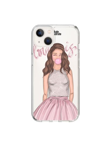 Coque iPhone 15 Bubble Girl Tiffany Rose Transparente - kateillustrate