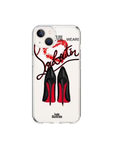 Coque iPhone 15 The Devil Wears Shoes Demon Chaussures Transparente - kateillustrate