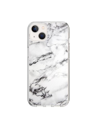 Coque iPhone 15 Marbre Marble Blanc White - Laetitia