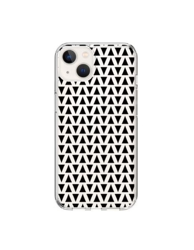 Coque iPhone 15 Triangles Romi Azteque Noir Transparente - Laetitia