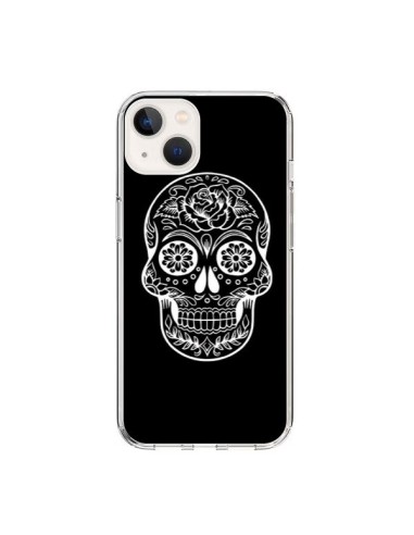 Coque iPhone 15 Tête de Mort Mexicaine Blanche - Laetitia