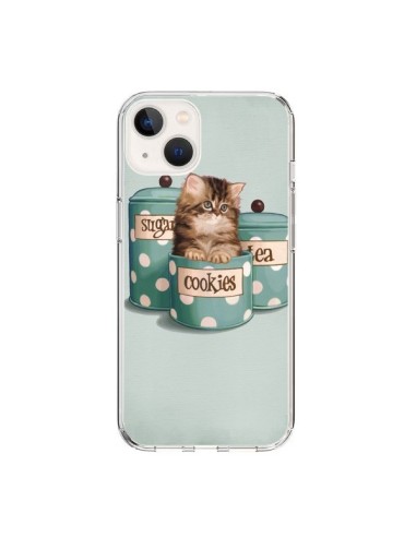 Cover iPhone 15 Gattoon Gatto Kitten Boite Biscotto Pois - Maryline Cazenave