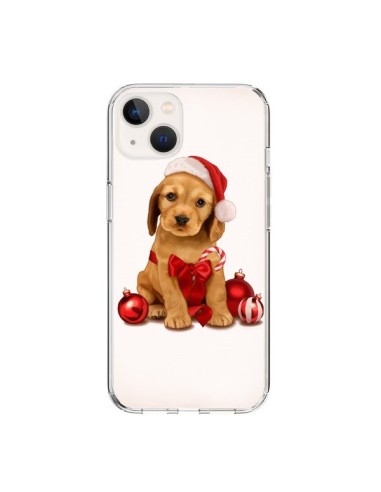 Cover iPhone 15 Cane Babbo Natale Christmas Boules Sapin - Maryline Cazenave