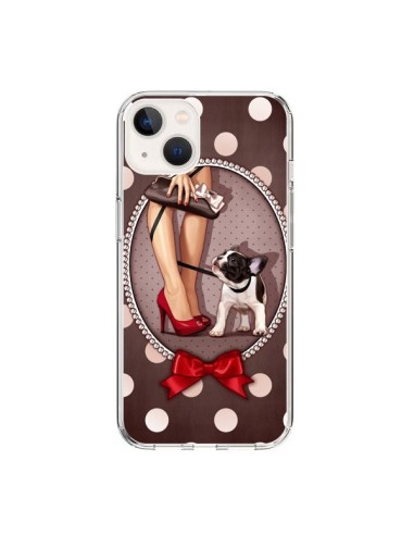 iPhone 15 Case Lady Jambes Dog Polka Bow tie - Maryline Cazenave