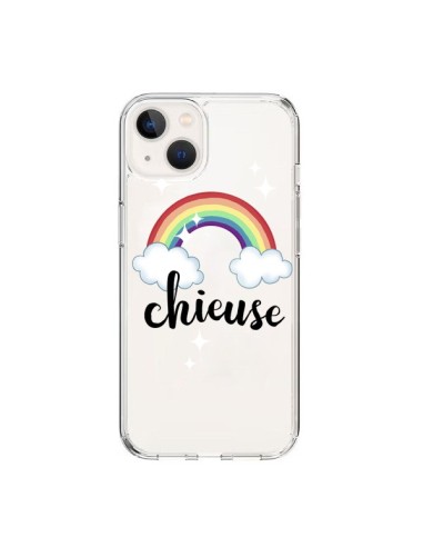 Coque iPhone 15 Chieuse Arc En Ciel Transparente - Maryline Cazenave