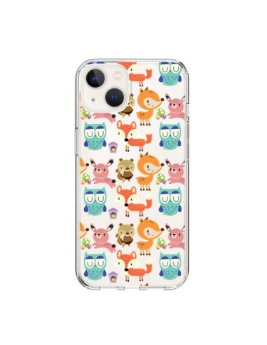 Cover iPhone 15 Renard Ecureuil Coniglio Hibou Trasparente - Maria Jose Da Luz