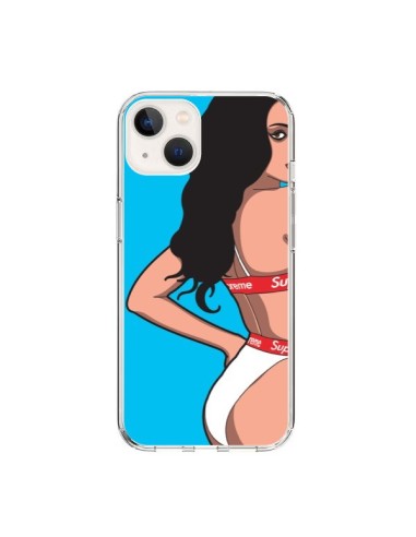 Cover iPhone 15 Pop Art Donna Blu - Mikadololo