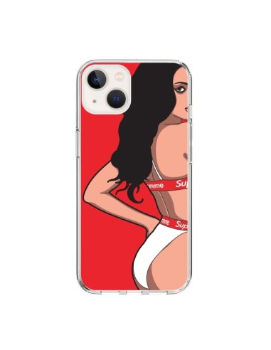 Cover iPhone 15 Pop Art Donna Rosso - Mikadololo