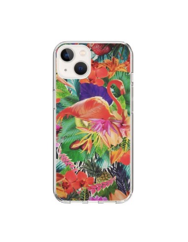 Cover iPhone 15 Fenicottero Rosa Tropicale - Monica Martinez