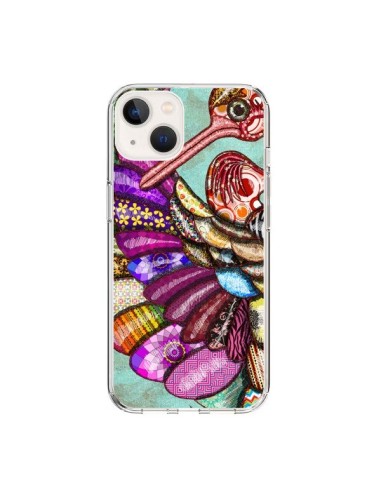 Cover iPhone 15 Pavone Multicolore Uccello - Maximilian San