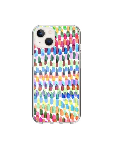 Cover iPhone 15 Artsy Strokes Stripes Colorate - Ninola Design