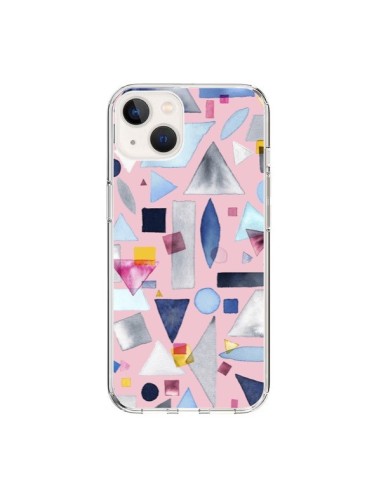 Cover iPhone 15 Geometric Pieces Rosa - Ninola Design