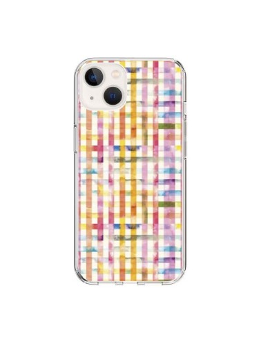 Coque iPhone 15 Vichy Black Yellow - Ninola Design