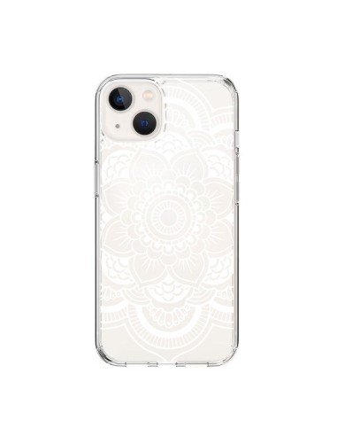 Cover iPhone 15 Mandala Bianco Azteco Trasparente - Nico