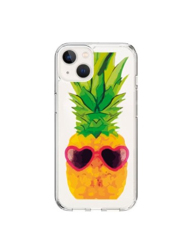 Cover iPhone 15 Ananas A Forma Di Cuore Trasparente - Nico