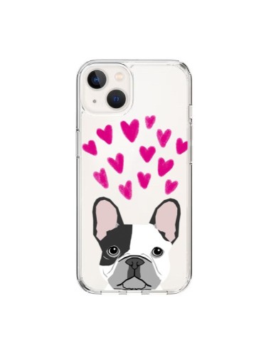 iPhone 15 Case Bulldog Heart Dog Clear - Pet Friendly