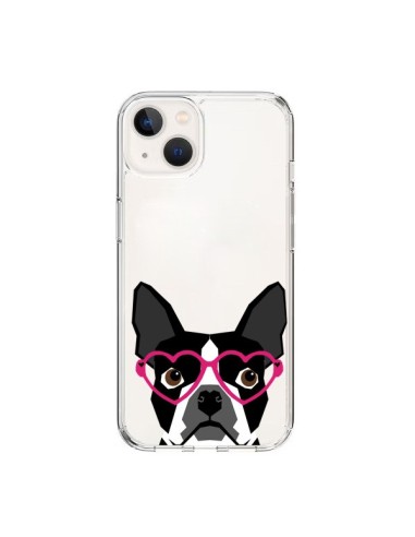 iPhone 15 Case Boston Terrier Eyes Hearts Dog Clear - Pet Friendly