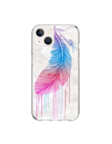 Cover iPhone 15 Piume Arcobaleno - Rachel Caldwell