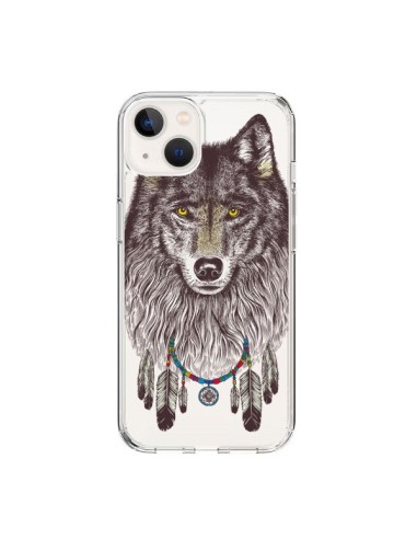 Cover iPhone 15 Lupo Acchiappasogni Trasparente - Rachel Caldwell