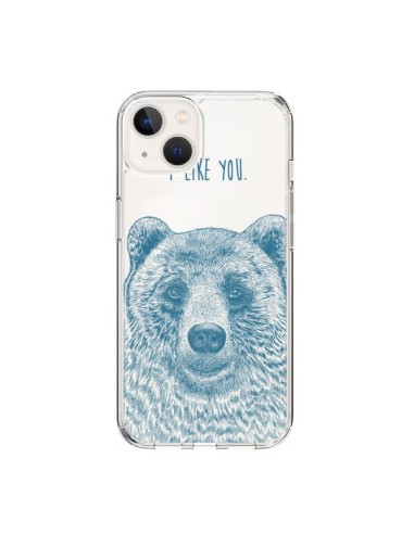 Cover iPhone 15 I Love You Orso Trasparente - Rachel Caldwell