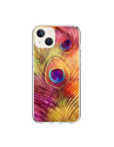 Cover iPhone 15 Piuma di Pavone Multicolore - Sylvia Cook