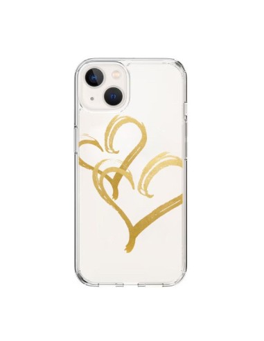 Coque iPhone 15 Deux Coeurs Love Amour Transparente - Sylvia Cook