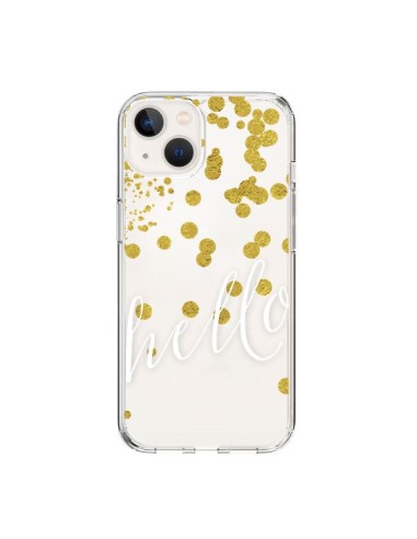 Coque iPhone 15 Hello, Bonjour Transparente - Sylvia Cook