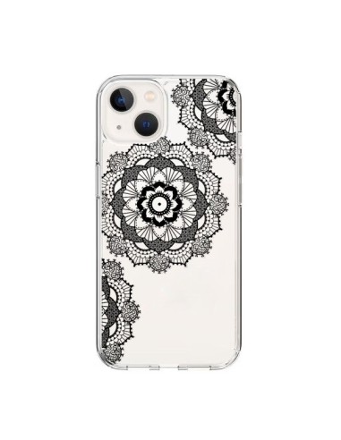 Cover iPhone 15 Triplo Mandala Nero Black Trasparente - Sylvia Cook