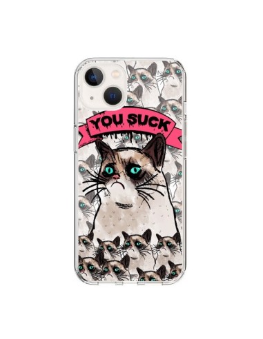 Cover iPhone 15 Gatto Brontolone - You Suck - Sara Eshak