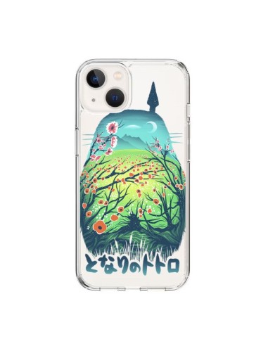 Coque iPhone 15 Totoro Manga Flower Transparente - Victor Vercesi