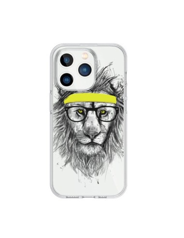 Cover iPhone 15 Pro Hipster Leone Trasparente - Balazs Solti