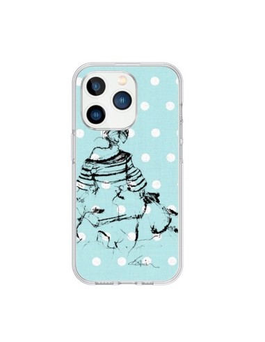 Cover iPhone 15 Pro Bozza Donna a Pois Fashion Modaa - Cécile