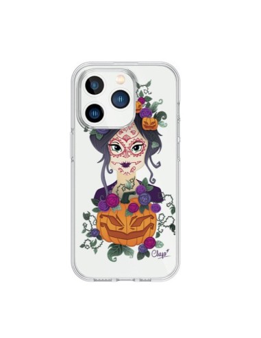 Coque iPhone 15 Pro Femme Closed Eyes Santa Muerte Transparente - Chapo