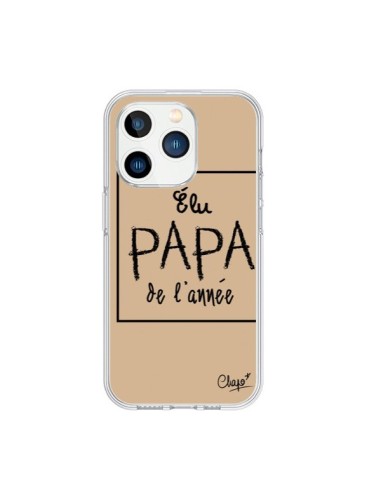 Coque iPhone 15 Pro Elu Papa de l'Année Beige - Chapo