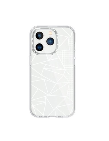 iPhone 15 Pro Case Lines Side Grid Abstract White Clear - Project M