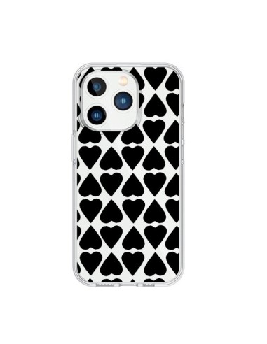 iPhone 15 Pro Case Heart Black Clear - Project M