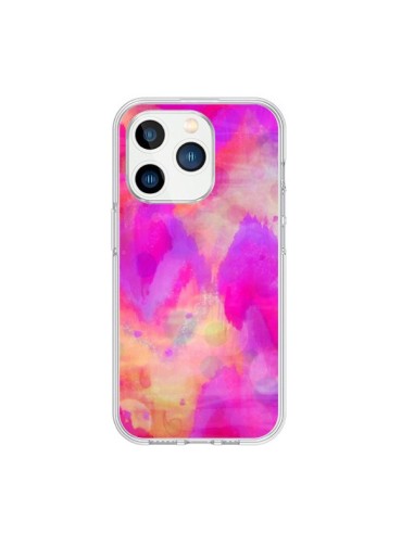 Coque iPhone 15 Pro Coeur Tribal Rose - Ebi Emporium