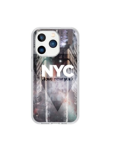 Coque iPhone 15 Pro I Love New York City Violet - Javier Martinez