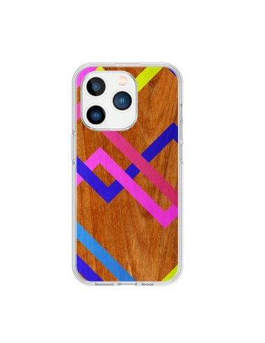 Cover iPhone 15 Pro Rosa Giallo Legno Azteque Aztec Tribal - Jenny Mhairi