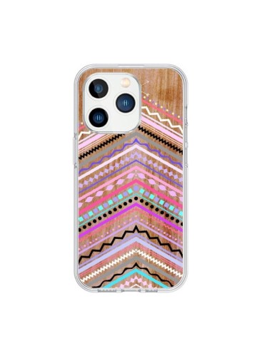 Cover iPhone 15 Pro Viola Bosco Legno Azteque Aztec Tribal - Jenny Mhairi