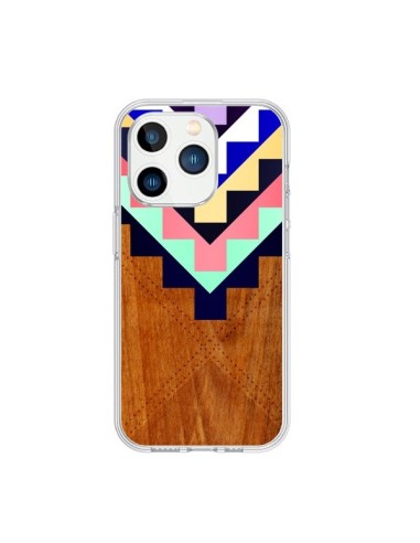 Cover iPhone 15 Pro Wooden Tribal Legno Azteco Aztec Tribal - Jenny Mhairi