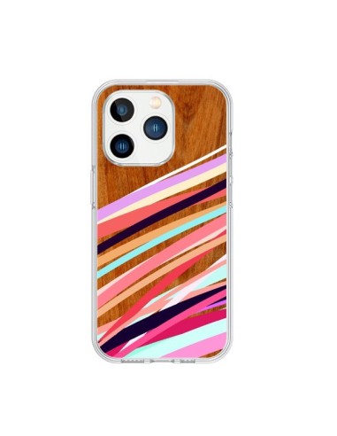 Cover iPhone 15 Pro Wooden Waves Coral Legno Azteque Aztec Tribal - Jenny Mhairi