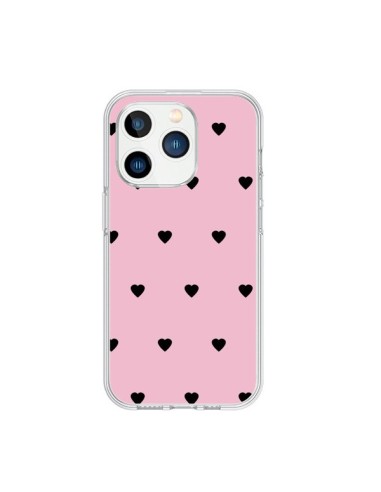 Coque iPhone 15 Pro Coeurs Roses - Jonathan Perez