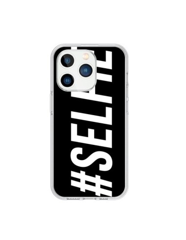 Coque iPhone 15 Pro Hashtag Selfie Noir Horizontal - Jonathan Perez