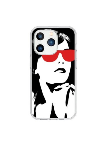 Coque iPhone 15 Pro Fille Lunettes Rouges - Jonathan Perez